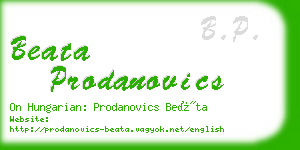 beata prodanovics business card